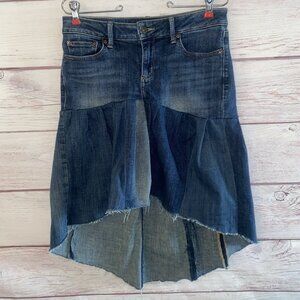 Lucky Brand Womens Asymmetrical Denim Skirt Remade Size 4/27